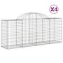 Voir la diapositive 2 : VIDAXL Paniers a gabions arques 4 pcs 200x50x80/100 cm Fer galvanise