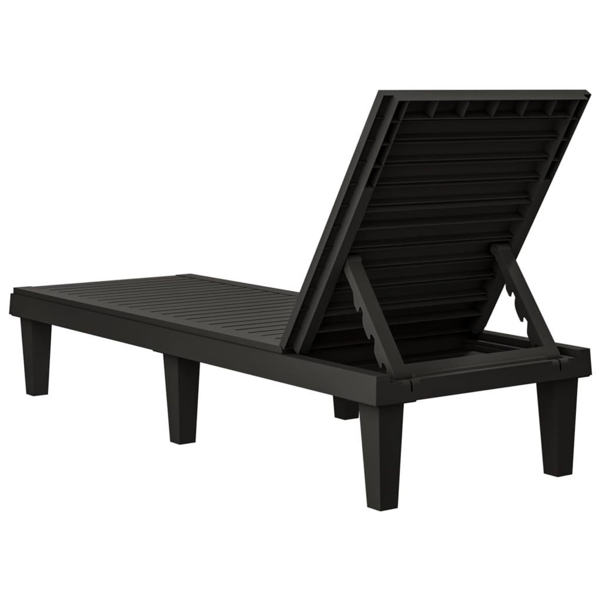 Voir la diapositive 5 : VIDAXL Chaise longue noir 155x58x83 cm polypropylene