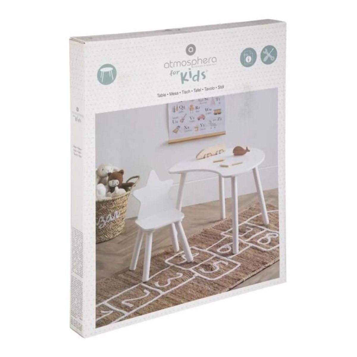 Paris Prix Table Enfant Lune  Douceur  60cm Blanc