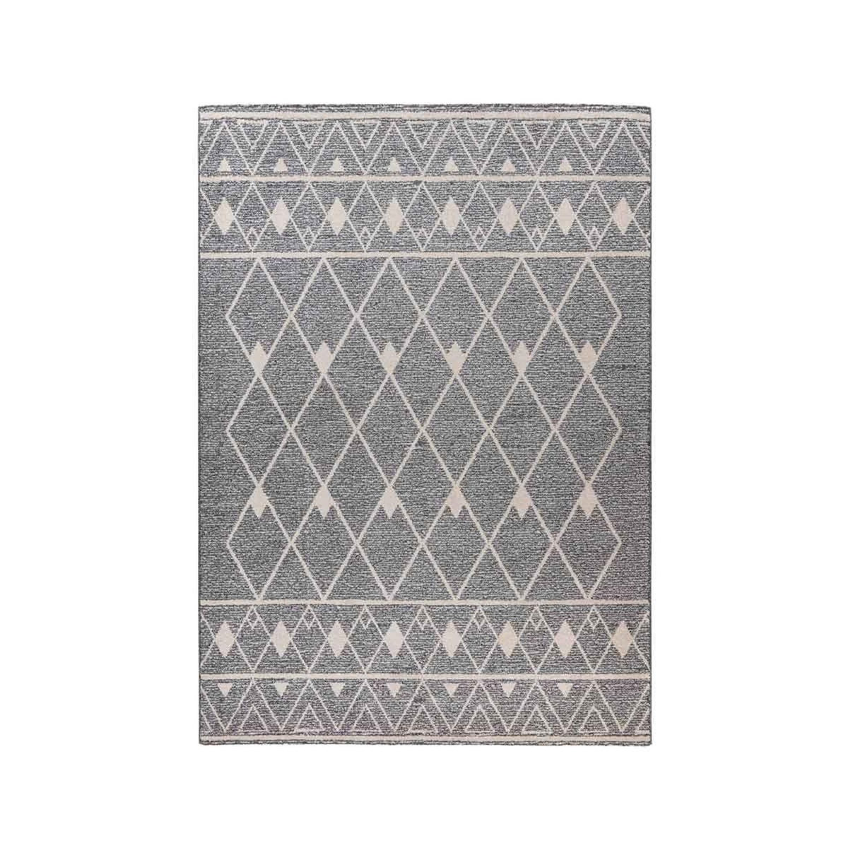 Paris Prix Tapis Tissé Géométrique  Rhombus  Gris & Beige
