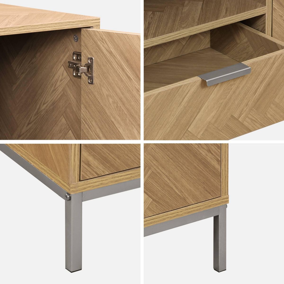 SWEEEK Buffet de rangement. Budapest. deux portes. deux étagères. trois tiroirs. buffet bas. L160 x l 40 x H 75cm