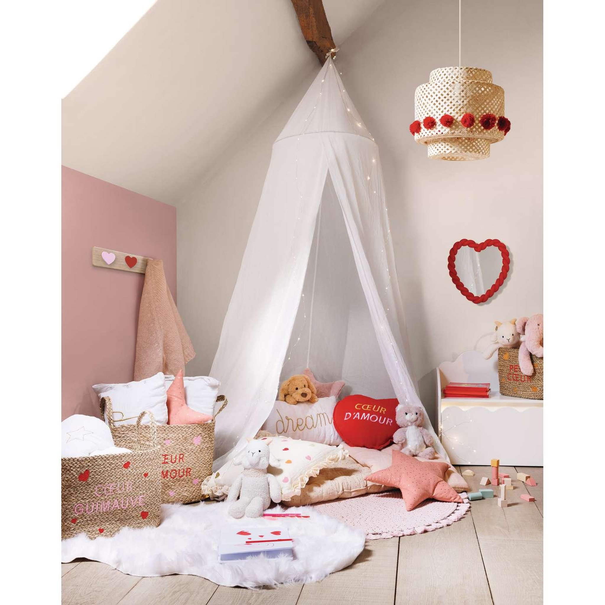 Voir la diapositive 6 : ATMOSPHERA Lot de 3 paniers en osier assortis motifs cœur - beige