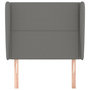 Voir la diapositive 3 : VIDAXL Tete de lit avec oreilles Gris fonce 93x23x118/128 cm Tissu