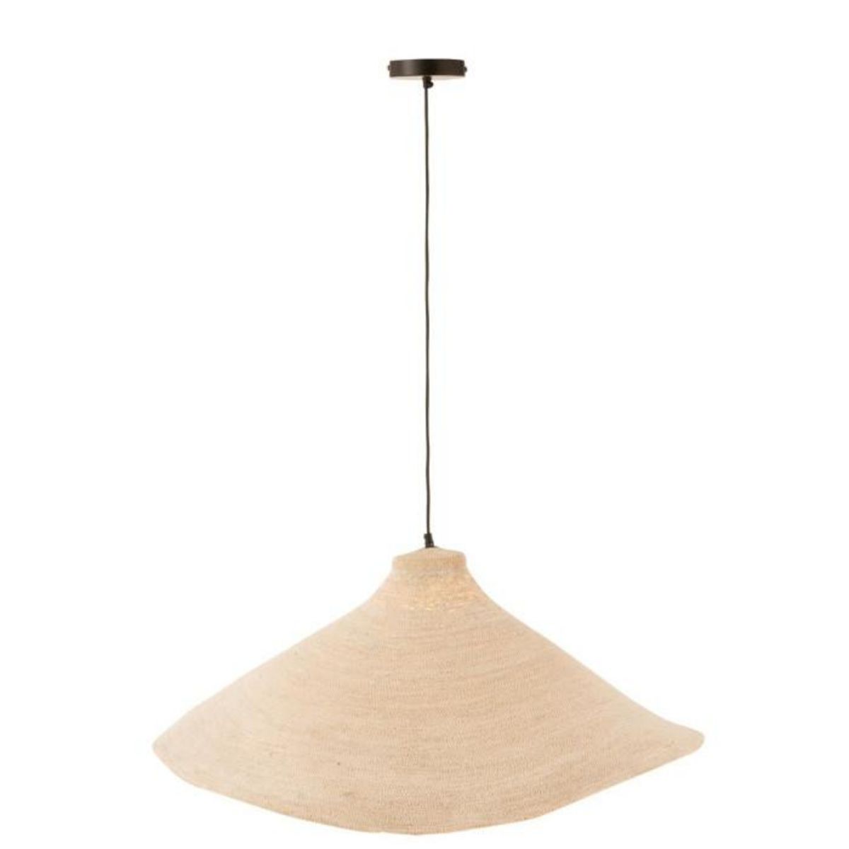 Paris Prix Lampe Suspension en Jonc  Cône  82cm Blanc
