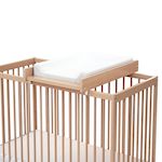 WEBABY Plan à langer amovible pour lit bébé MONA en bois. Coloris disponibles : Blanc, Beige