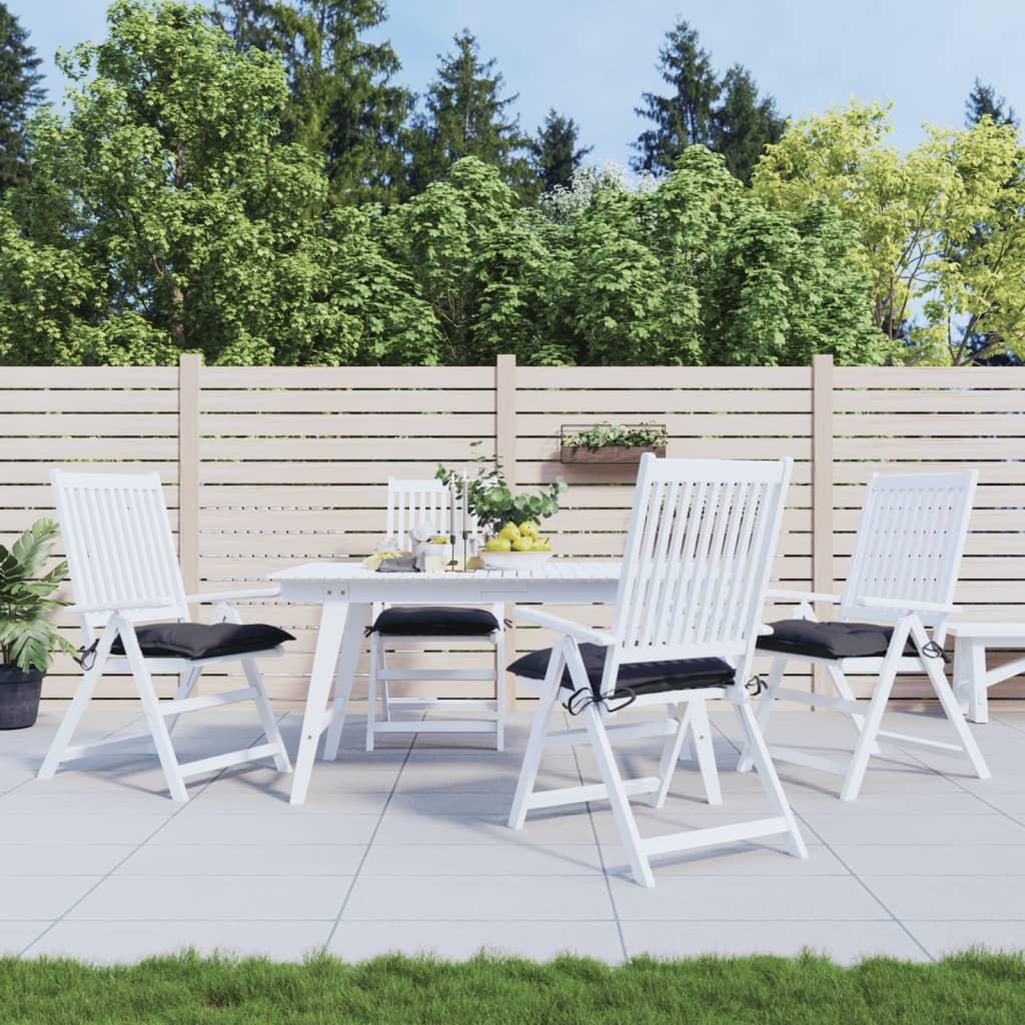 Voir la diapositive 1 : VIDAXL Coussins de chaise lot de 4 anthracite 40x40x7 cm tissu oxford