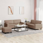 VIDAXL Ensemble de canapes 3 pcs cappuccino similicuir