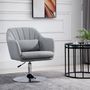 Voir la diapositive 2 : HOMCOM Fauteuil lounge design grand confort coussins lombaires hauteur réglable pivotant 360° piètement métal chromé lin gris