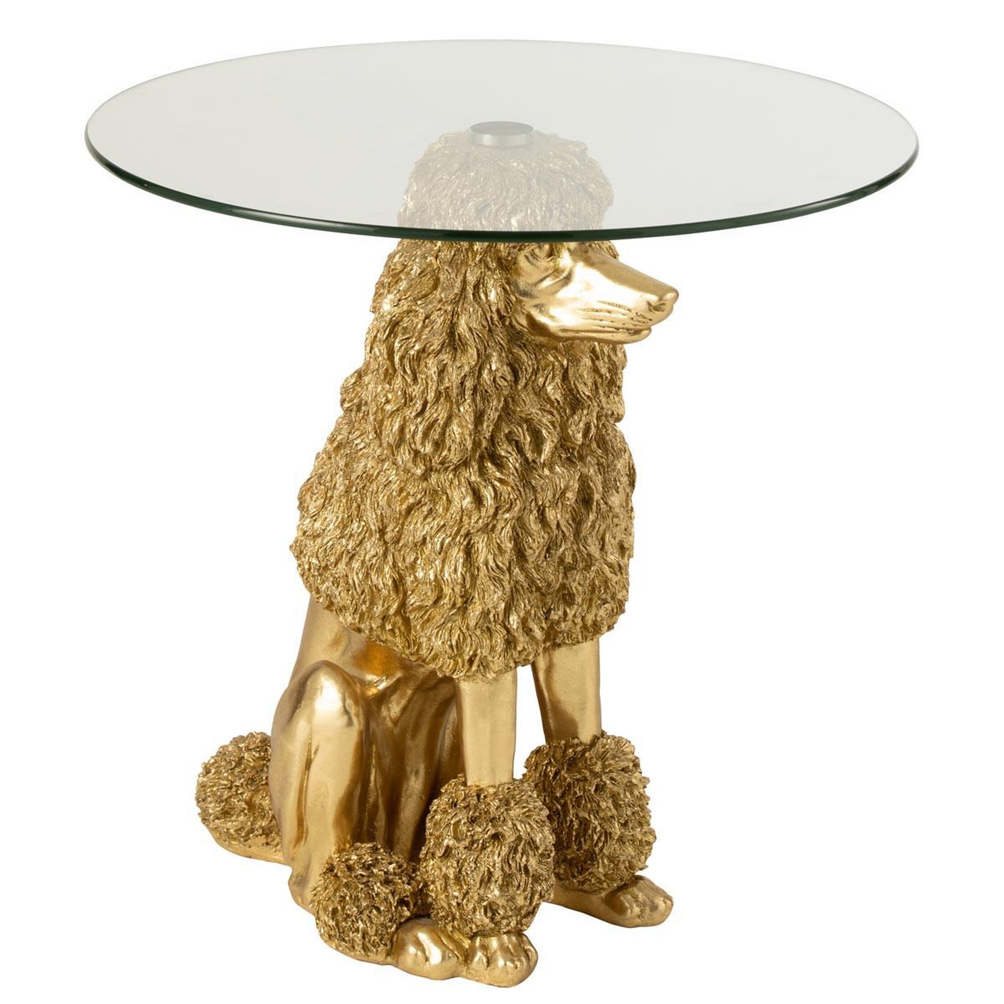 J-LINE Table d'Appoint Caniche  Trina  62cm Doré