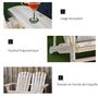 Voir la diapositive 6 : OUTSUNNY Banc de jardin 2 places design Adirondack assise dossier à lattes larges accoudoirs bois naturel pin lasuré