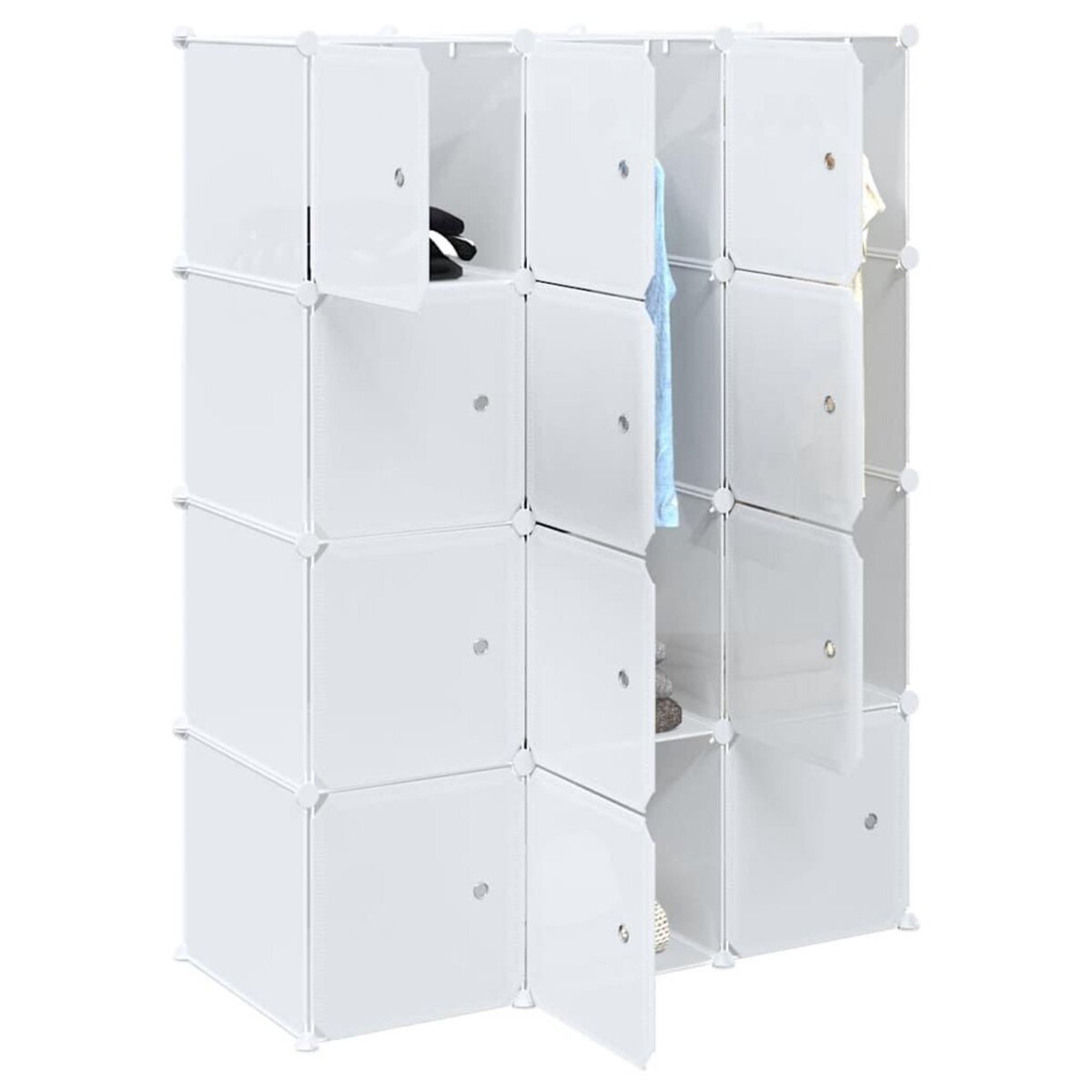 VIDAXL Cubes de rangement 12 pcs avec tiges de suspension PP