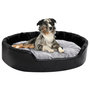 Voir la diapositive 1 : VIDAXL Lit chiens Noir et gris 90x79x20 cm Peluche et similicuir