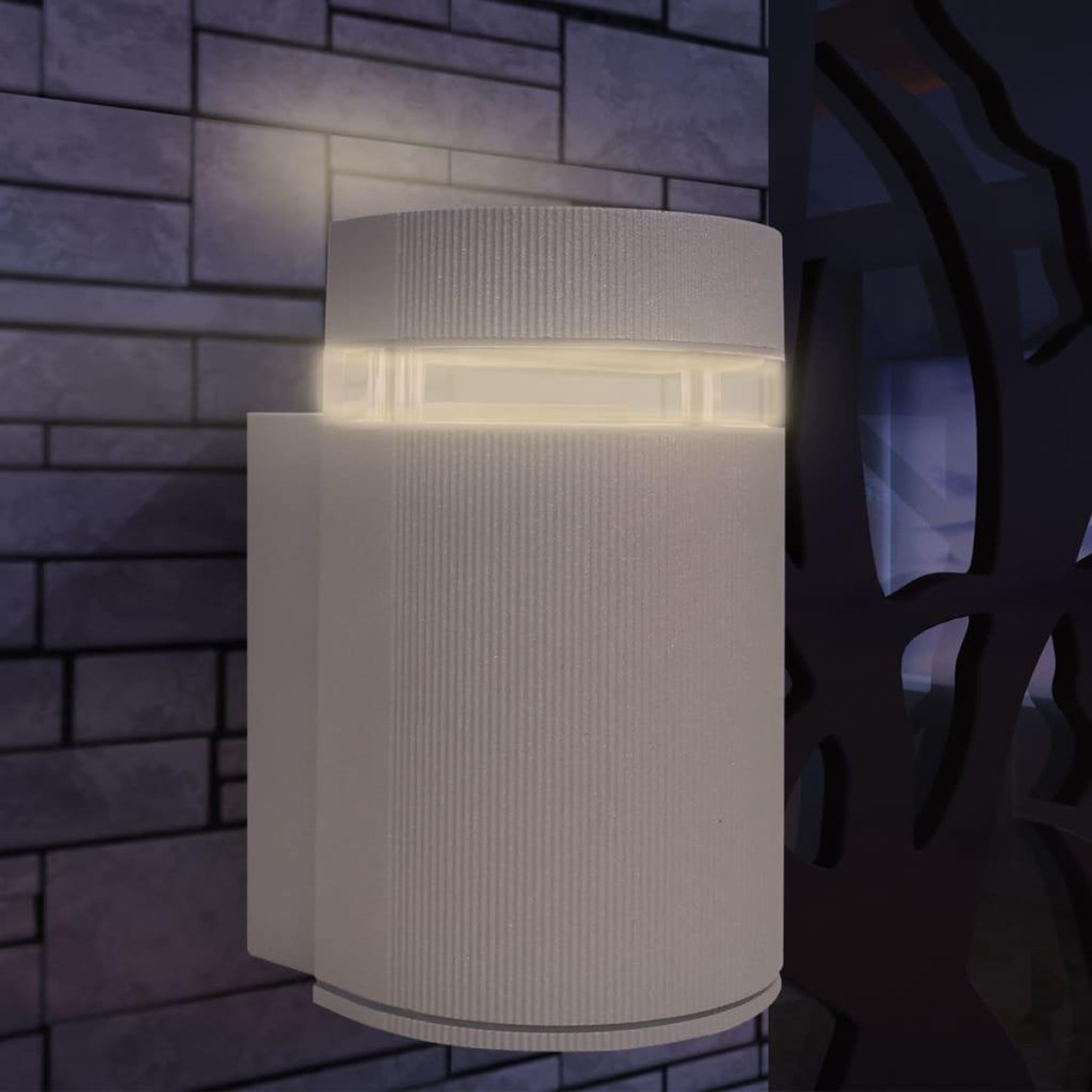 VIDAXL Applique murale exterieure demi-cylindrique Aluminium Gris
