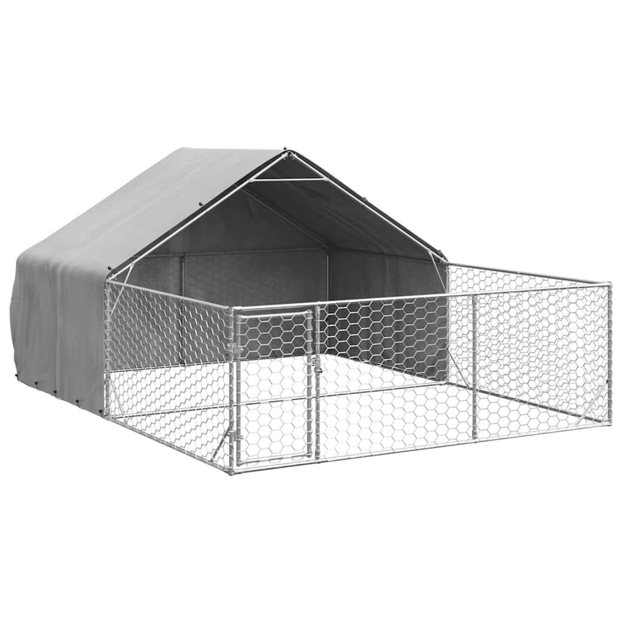 Voir la diapositive 2 : VIDAXL Niche d'exterieur pour chien enclos 4x3x1,9 m acier galvanise