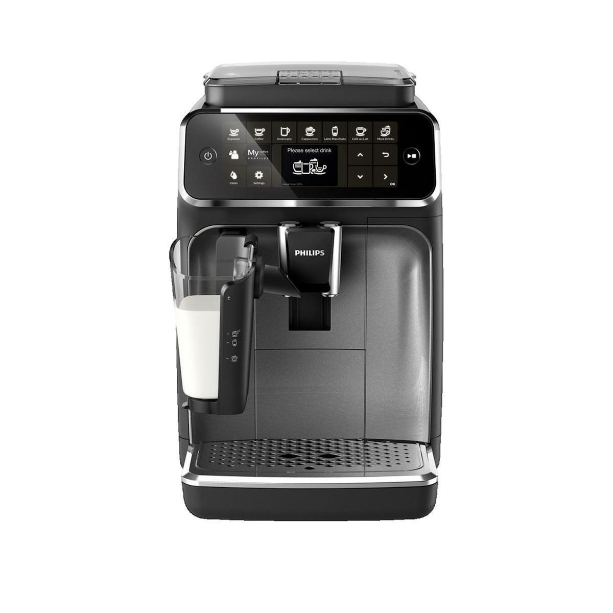 Philips Machine à café entièrement automatique Philips 4300 Series EP4346/71 noire et argent