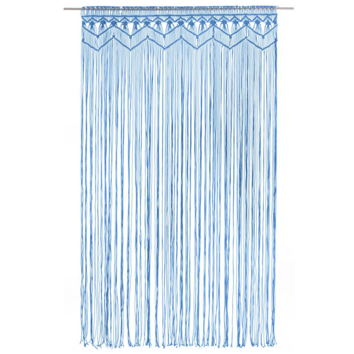 VIDAXL Rideau en macrame Bleu 140x240 cm Coton