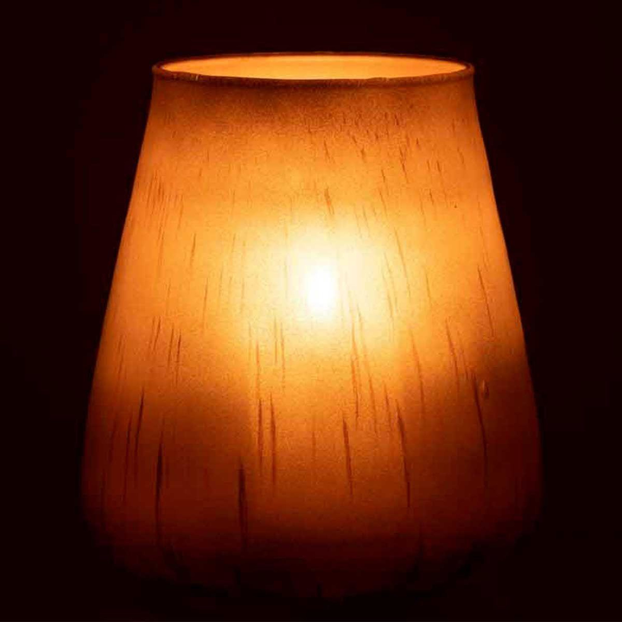 Voir la diapositive 3 : J-LINE Photophore en Verre  Antique  17cm Marron Cognac