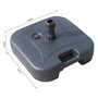 Voir la diapositive 3 : OUTSUNNY Pied de parasol rond base de lestage parasol dim. 46L x 45l x 26H cm HDPE noir