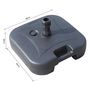 Voir la diapositive 3 : OUTSUNNY Pied de parasol rond base de lestage parasol dim. 46L x 45l x 26H cm HDPE noir