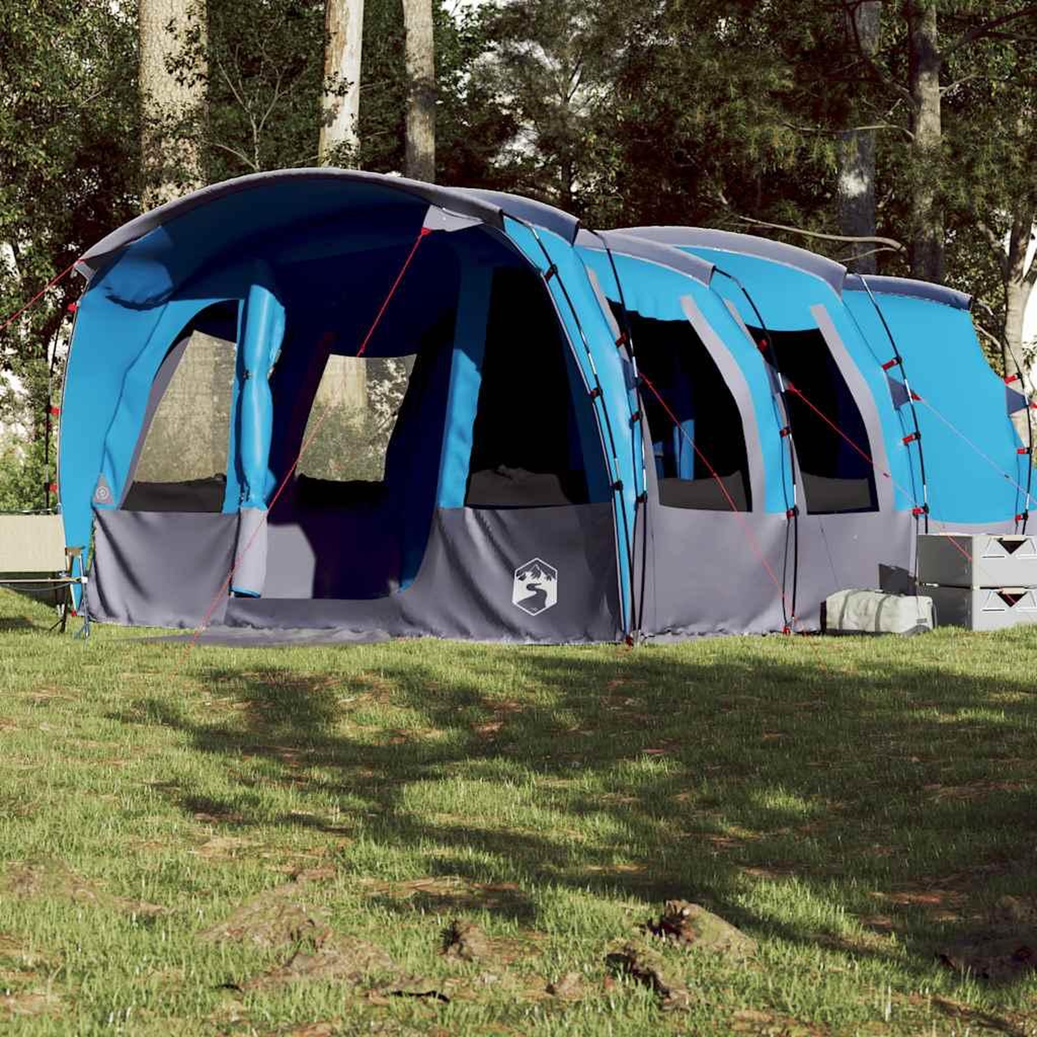 Voir la diapositive 3 : VIDAXL Tente familiale tunnel 8 personnes bleu impermeable