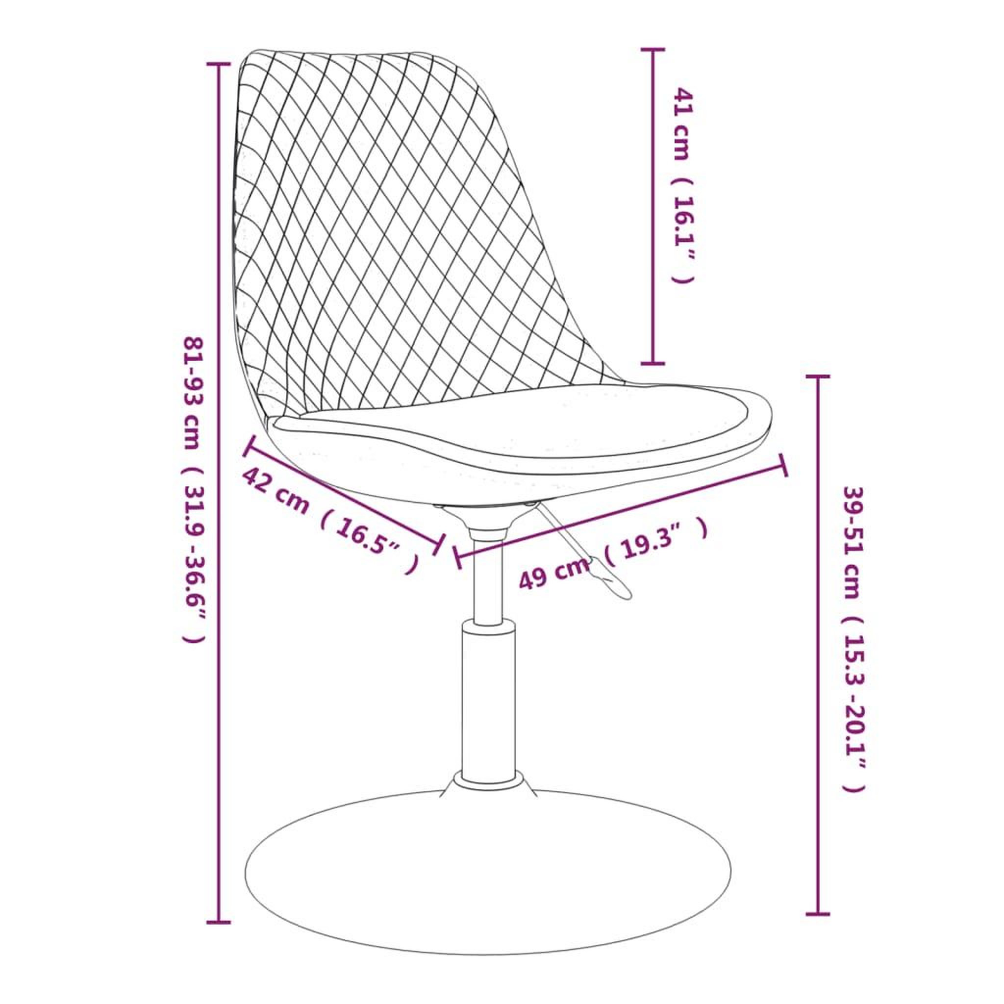 Voir la diapositive 6 : VIDAXL Chaises pivotantes a manger lot de 6 Gris clair Velours