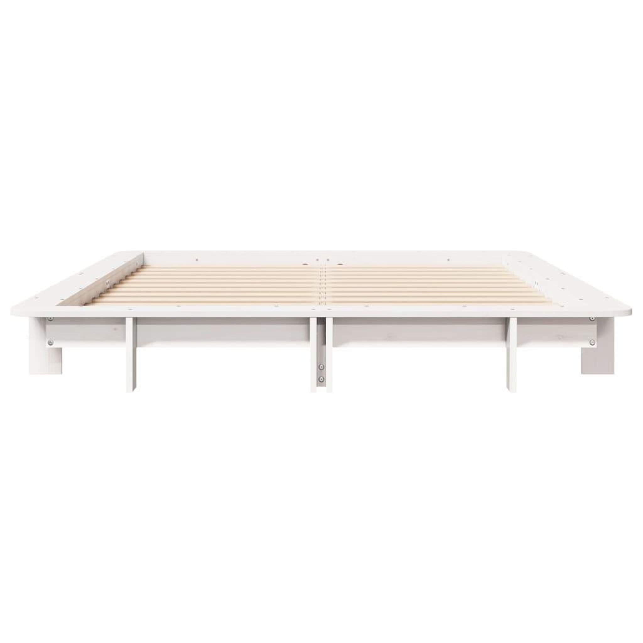 Voir la diapositive 4 : VIDAXL Cadre de lit sans matelas blanc 140x190 cm bois de pin massif