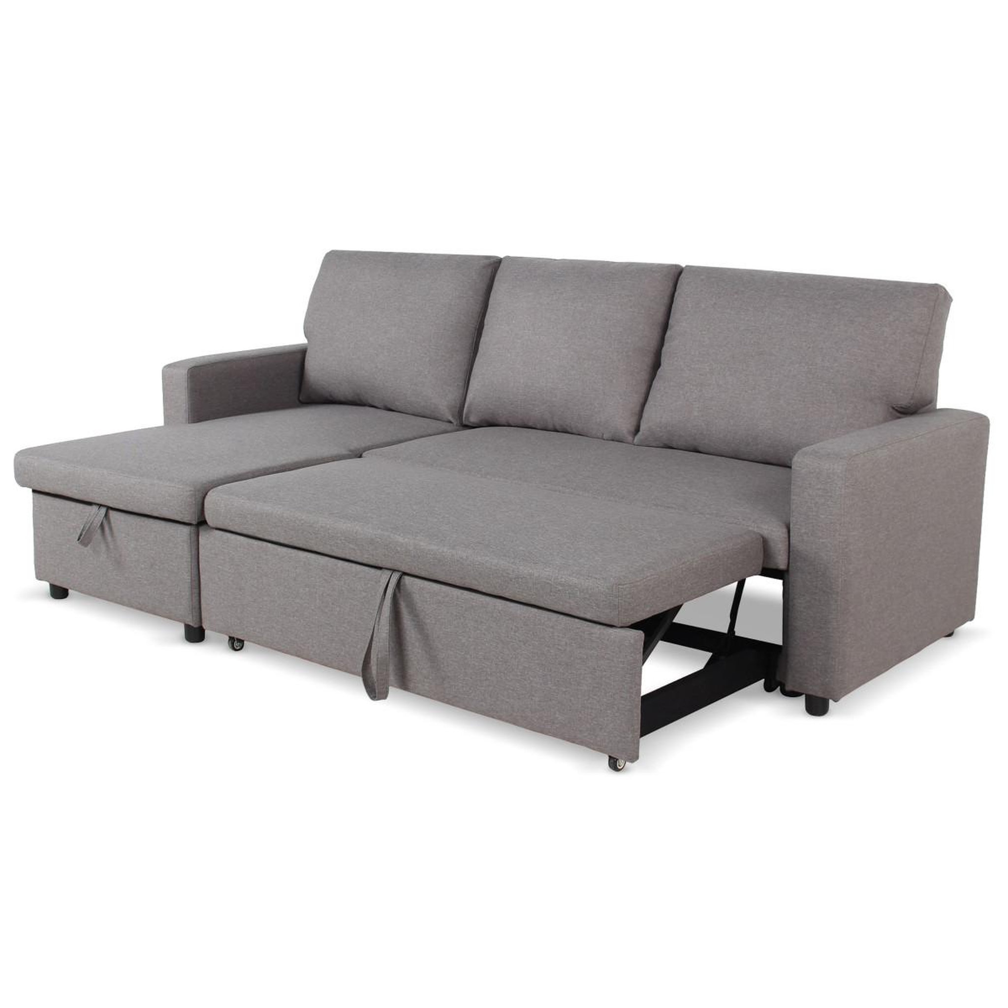 Voir la diapositive 4 : Paris Prix Canapé d'angle gauche convertible  minera  215cm gris