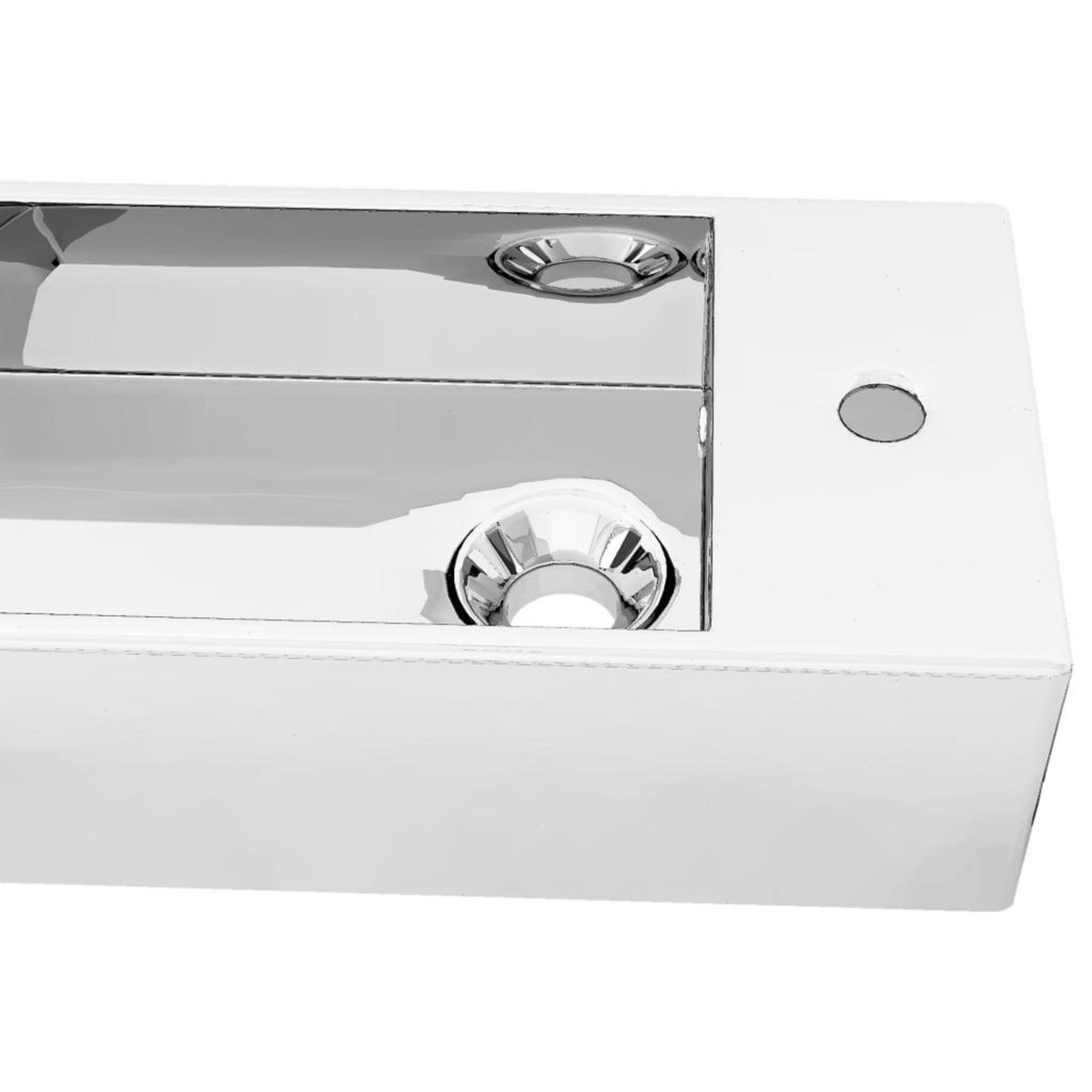 VIDAXL Lavabo avec trop-plein 49 x 25 x 15 cm Ceramique Argente