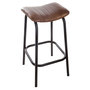 Voir la diapositive 1 : ATMOSPHERA Tabouret de bar en cuir Rétro - H. 75 cm - Marron