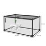 Voir la diapositive 3 : PAWHUT Terrarium en verre - vivarium reptiles & batraciens - habitat tortue - couvercle grillagé coulissant verrouillable - accessoires, thermomètre inclus - métal noir verre