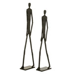 Paris Prix Lot de 2 Statues en Métal  Marche  150cm Noir