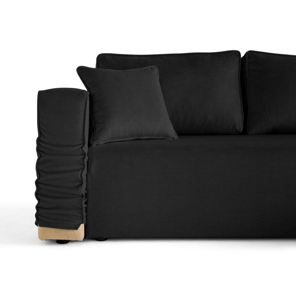 BEST MOBILIER Topaze - canapé d'angle déhoussable réversible 4 places en velours