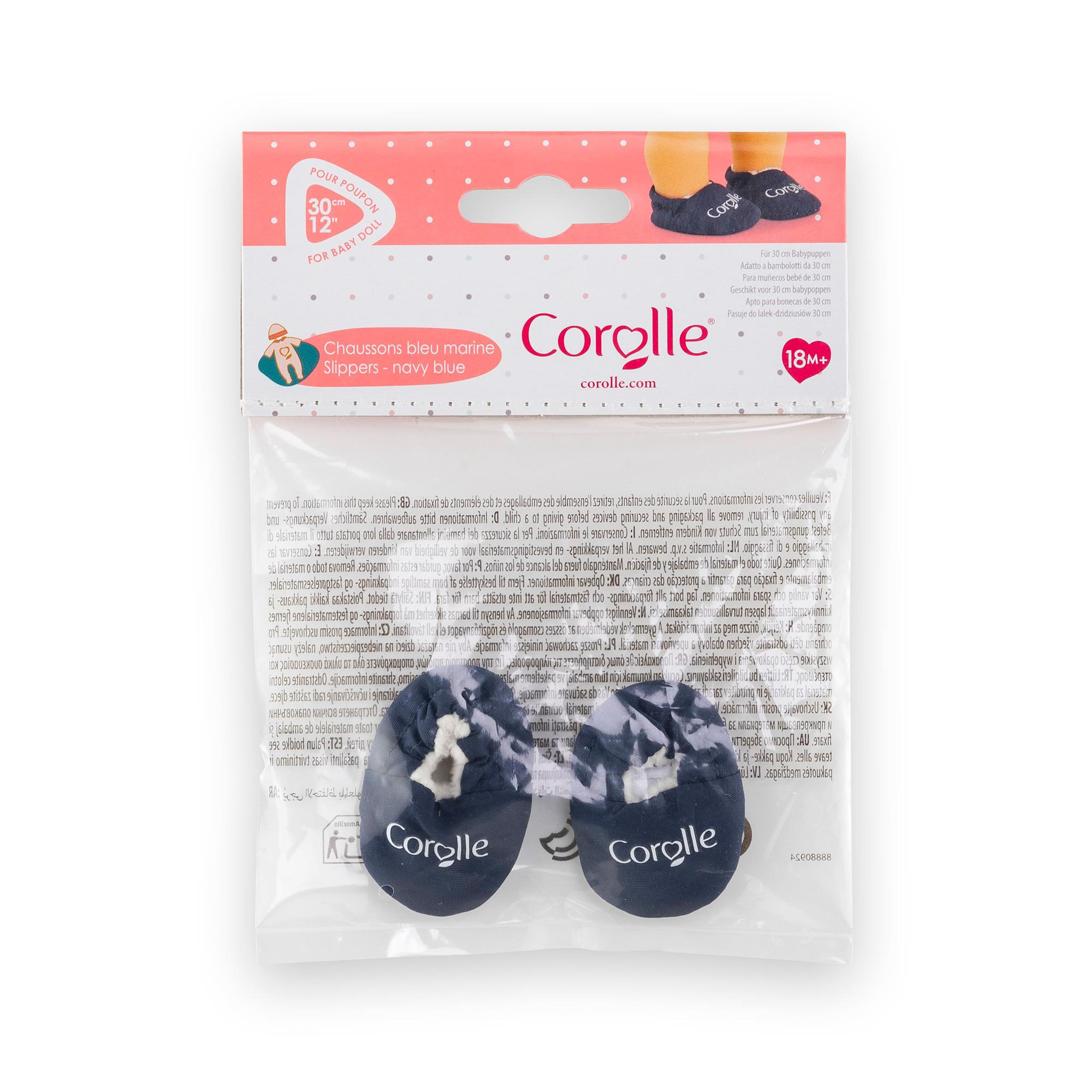 Voir la diapositive 3 : Corolle Chaussons Bleu Marine pour poupon 30 cm