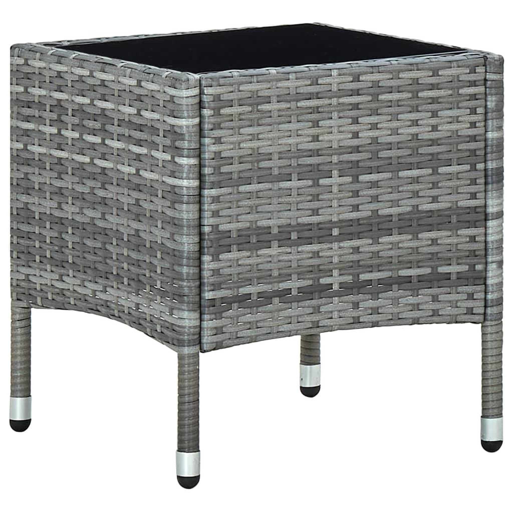 Voir la diapositive 1 : VIDAXL Table de jardin Gris 40x40x45 cm Resine tressee