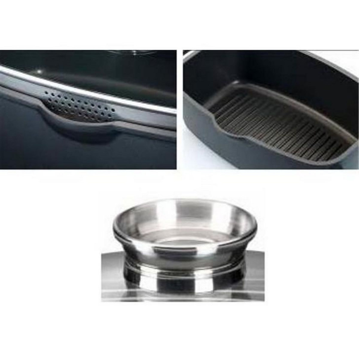 BAUMALU Cocotte rectangulaire en fonte d'aluminium 33x21cm + couvercle - 382932