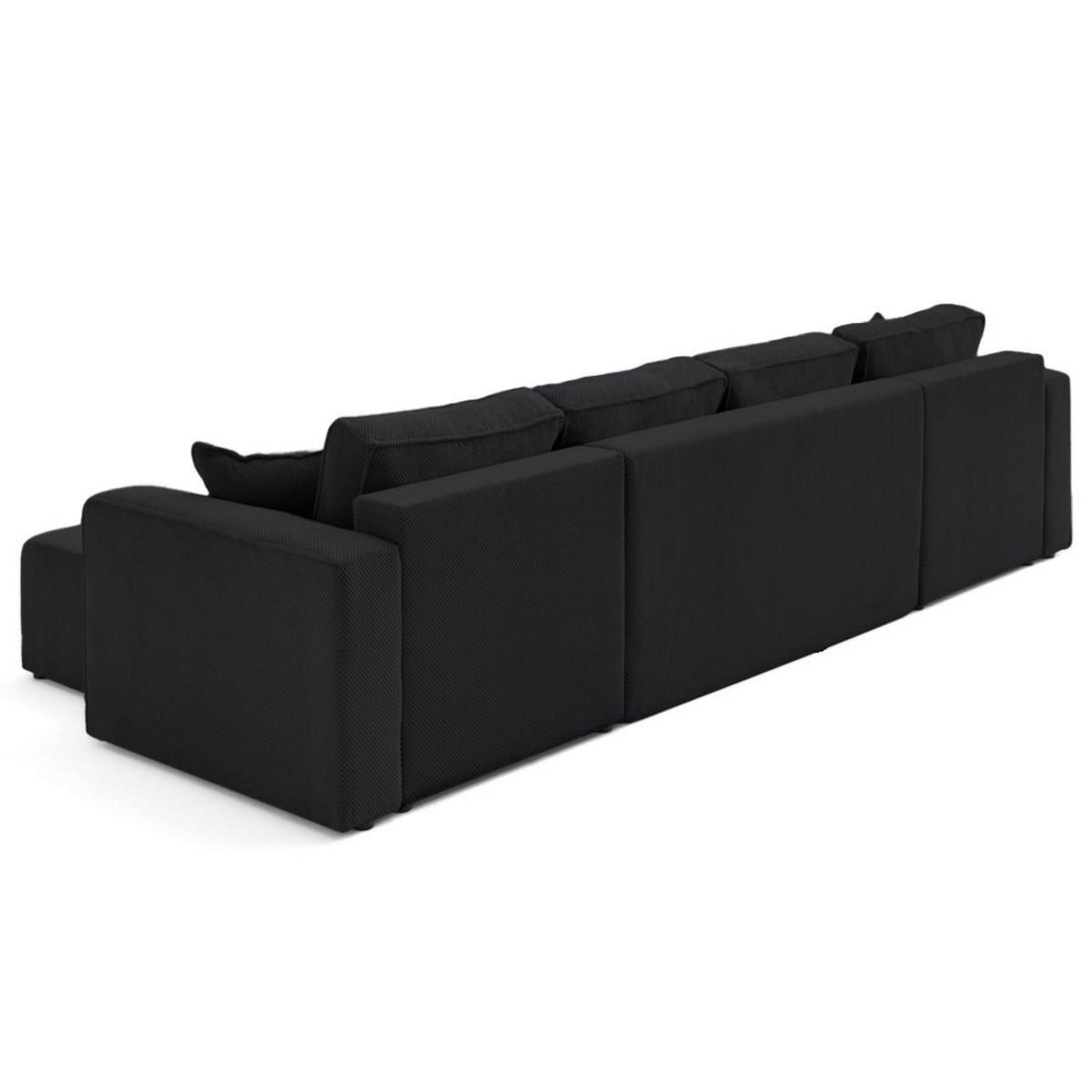 BEST MOBILIER Topaze - canapé panoramique en u 7 places convertible avec coffre en velours texturé