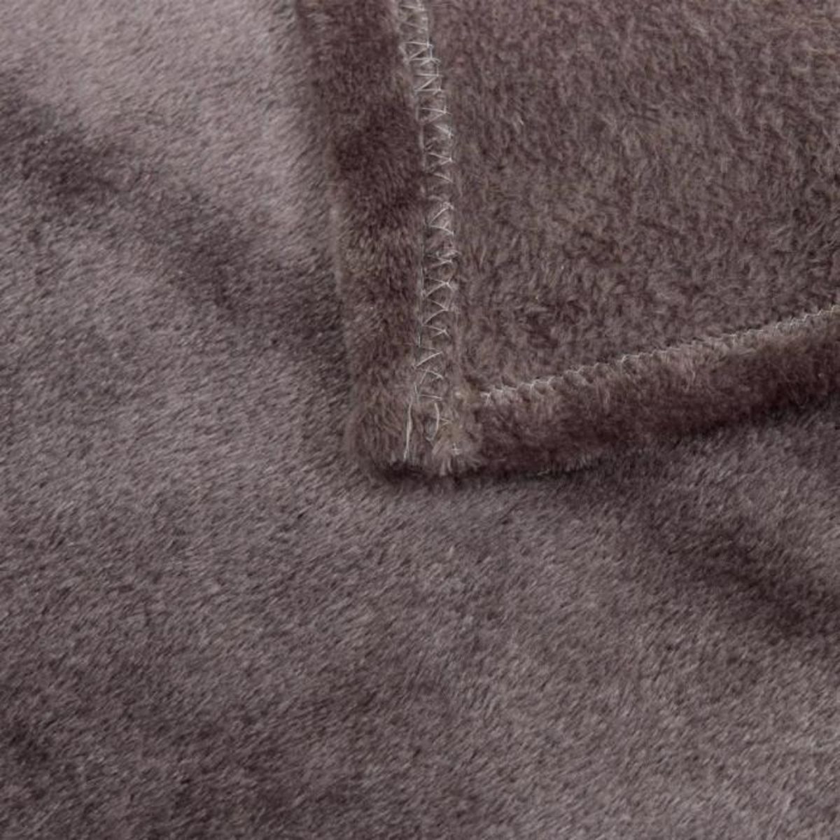 ATMOSPHERA Plaid en Flanelle Uni  Ollis  240x260cm Gris Foncé