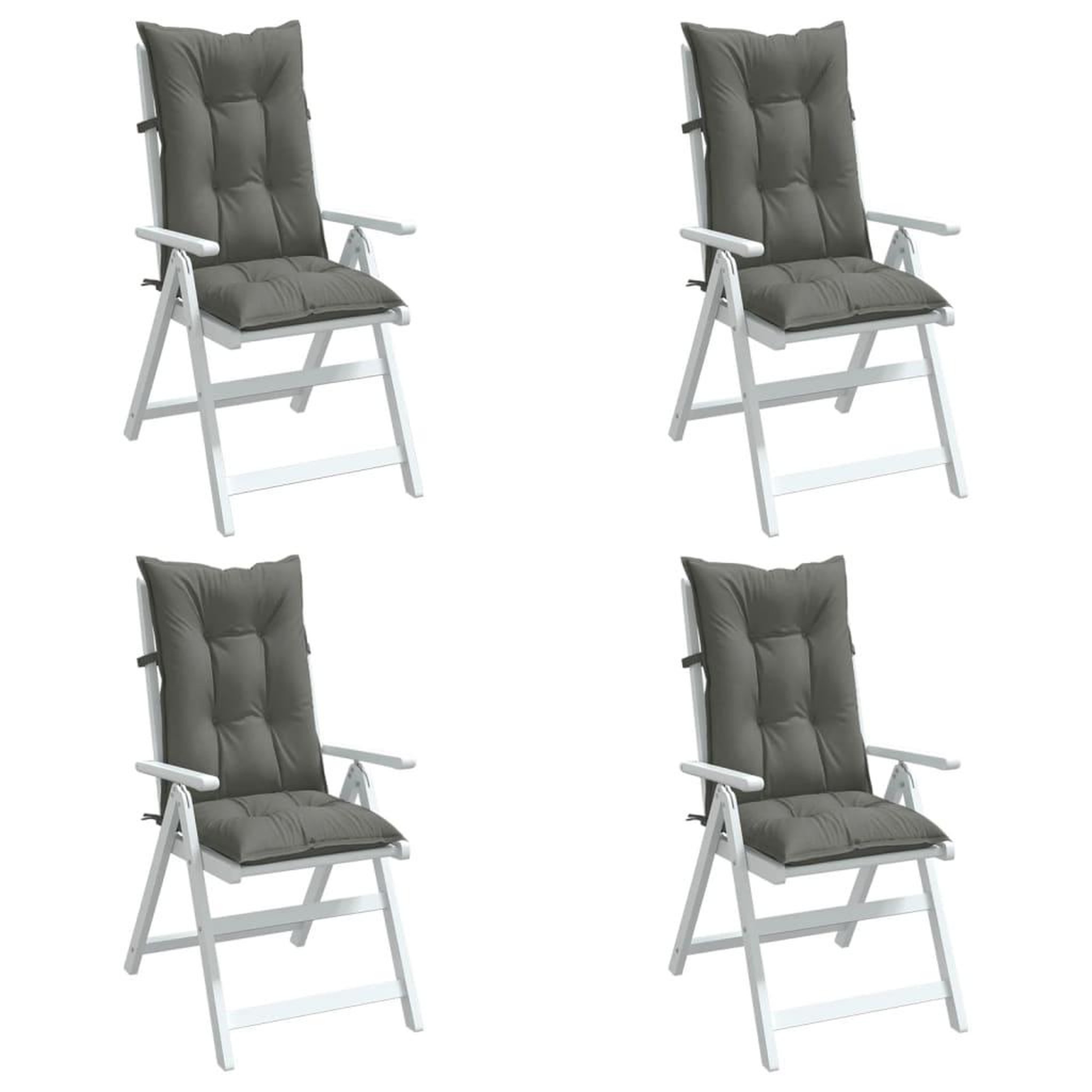 VIDAXL Coussins de chaise a dossier haut lot de 4 gris fonce melange