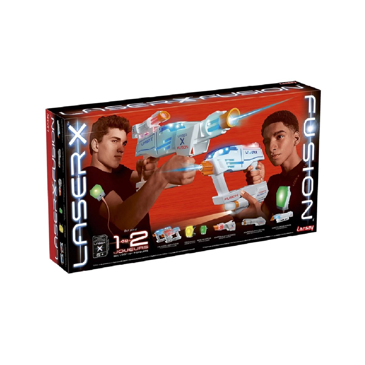 LANSAY Pack de 2 blasters avec accessoires - Laser X Fusion double