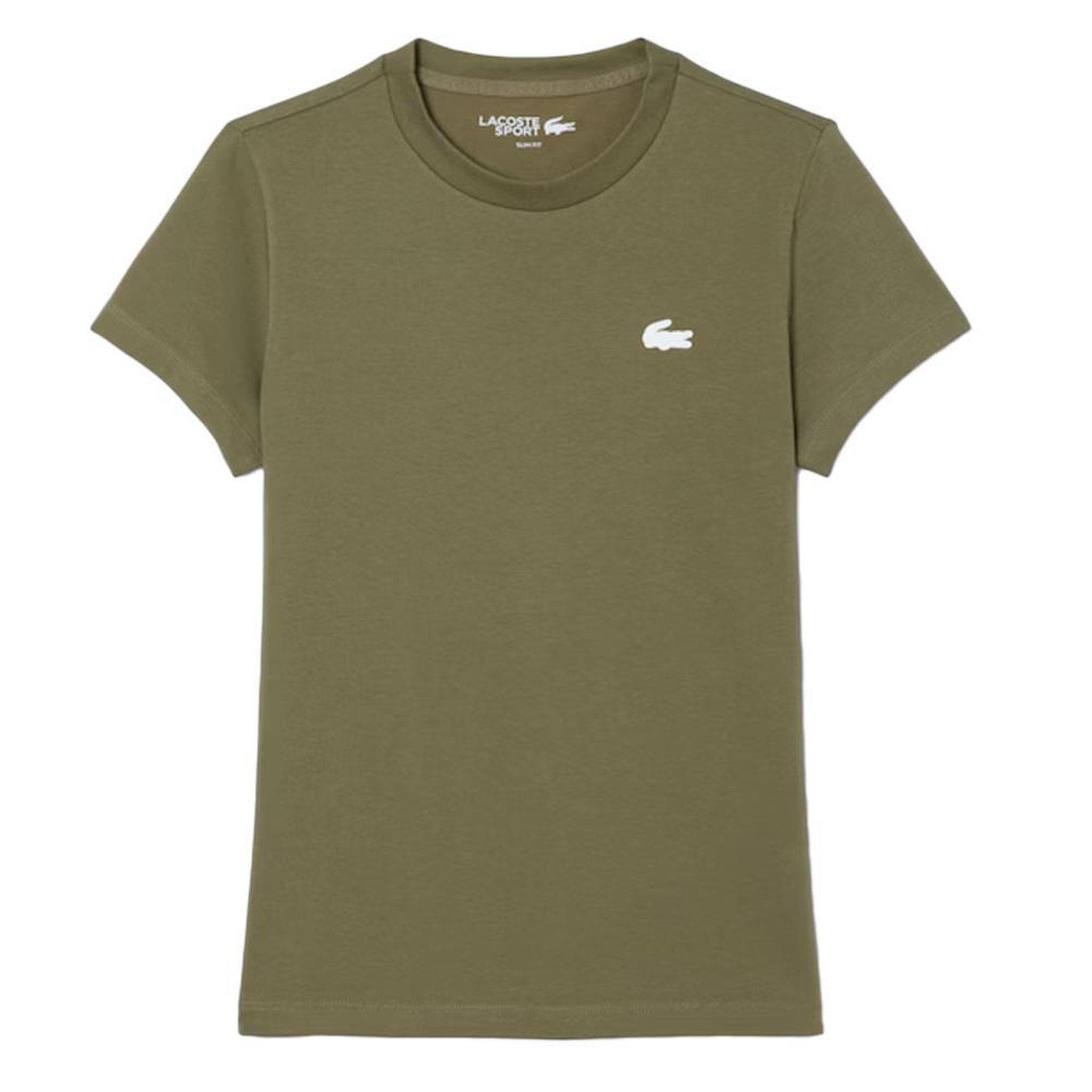 Lacoste T-Shirt Kaki Femme Lacoste TF9246. Coloris disponibles : Vert