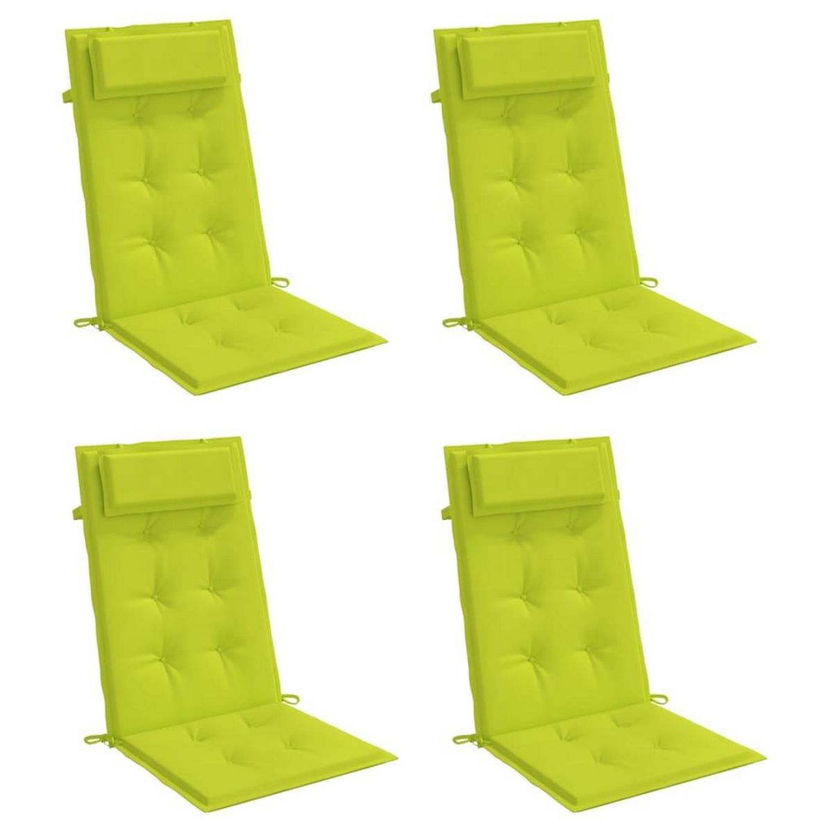 VIDAXL Coussins de chaise a dossier haut lot de 4 vert vif