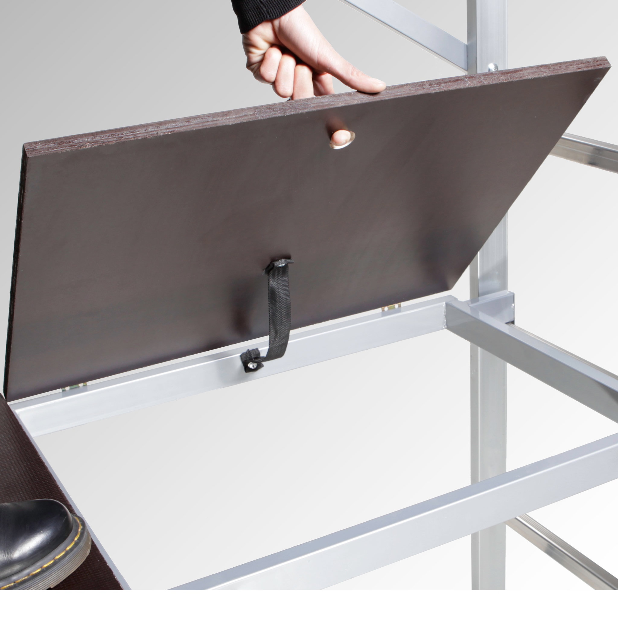 Voir la diapositive 3 : HAILO Echafaudage roulant d'escalier 7m en aluminium - HOBBYSTEP H7