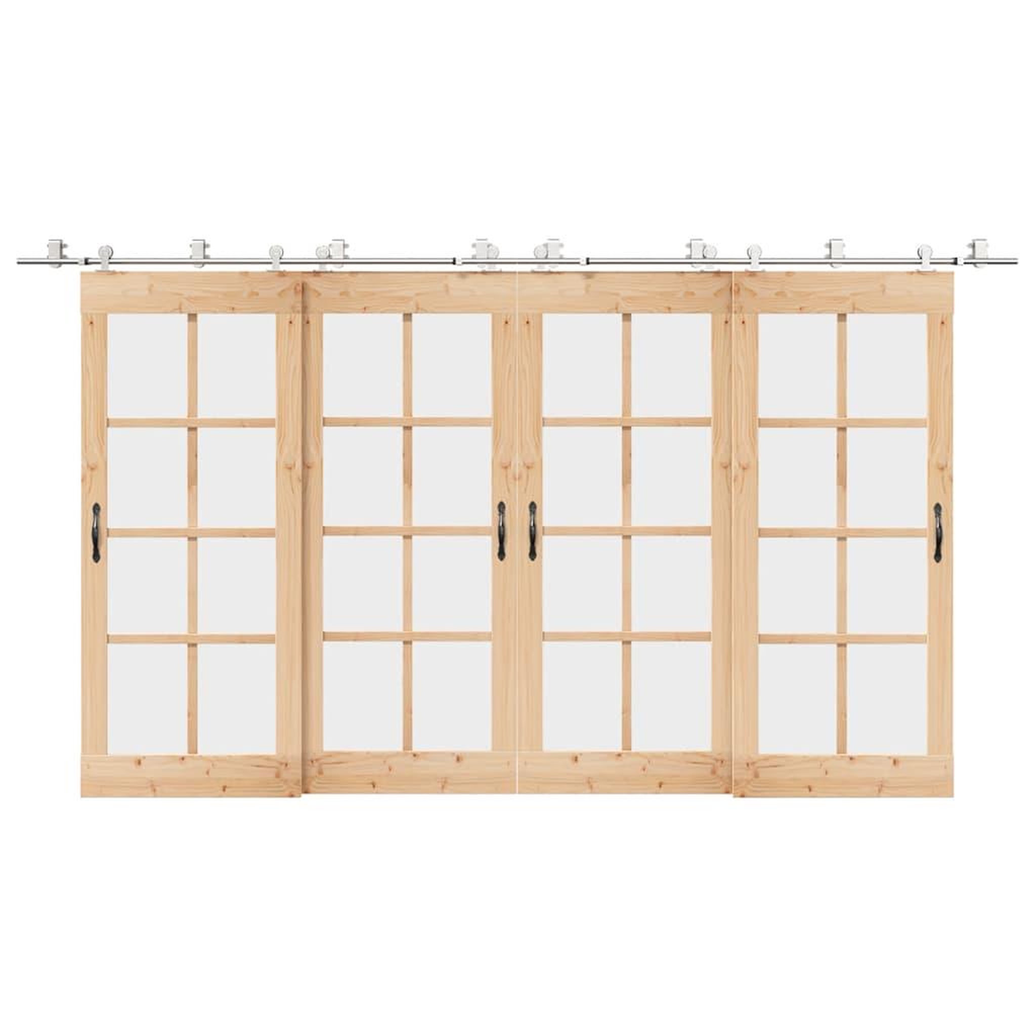 VIDAXL Kit fixation porte coulissante 400 cm Acier inoxydable Argente