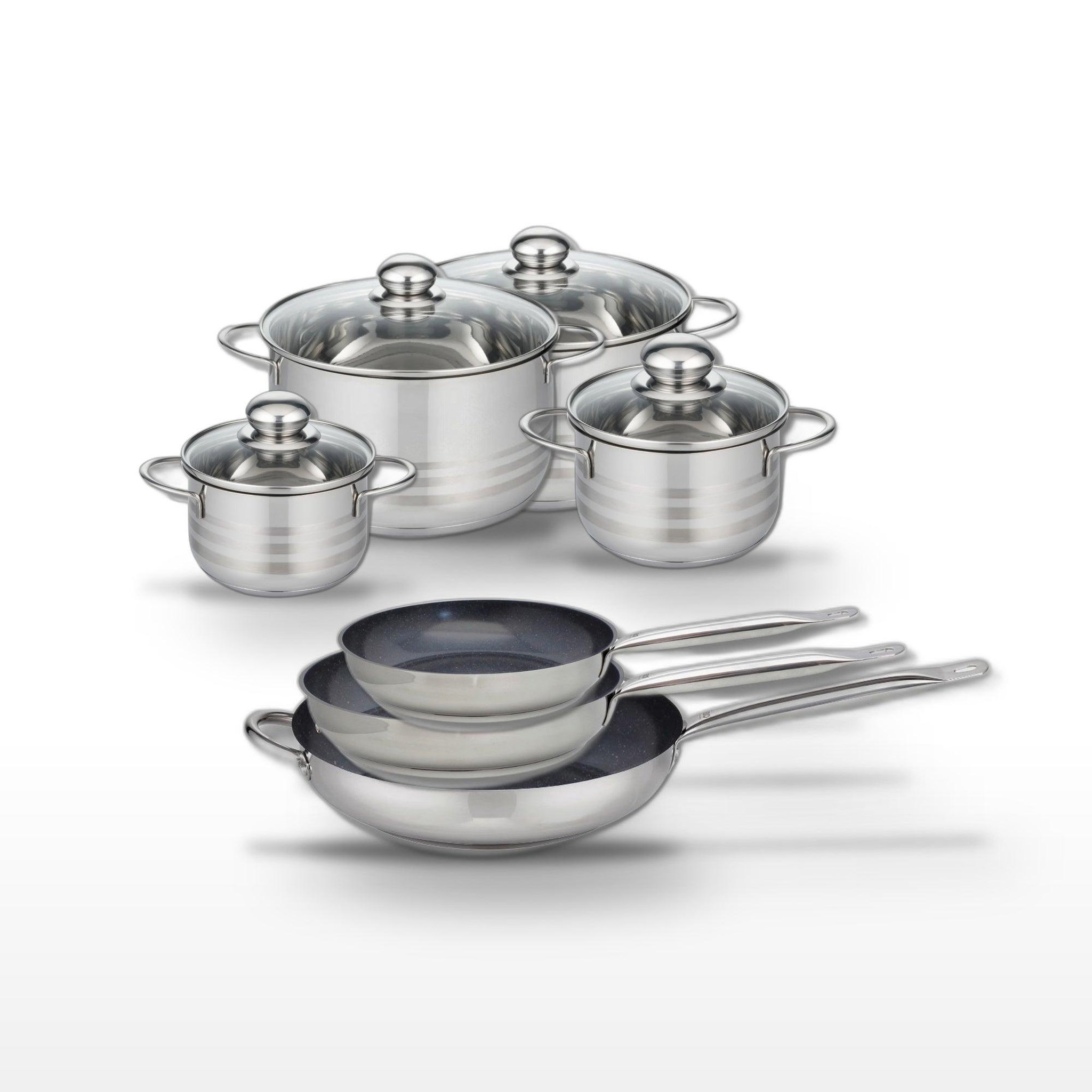 ELO Lot de 3 poêles céramique elo profi therm platinum 24/28/32 cm et 4 faitouts elo brillant 14/16/20/24 cm