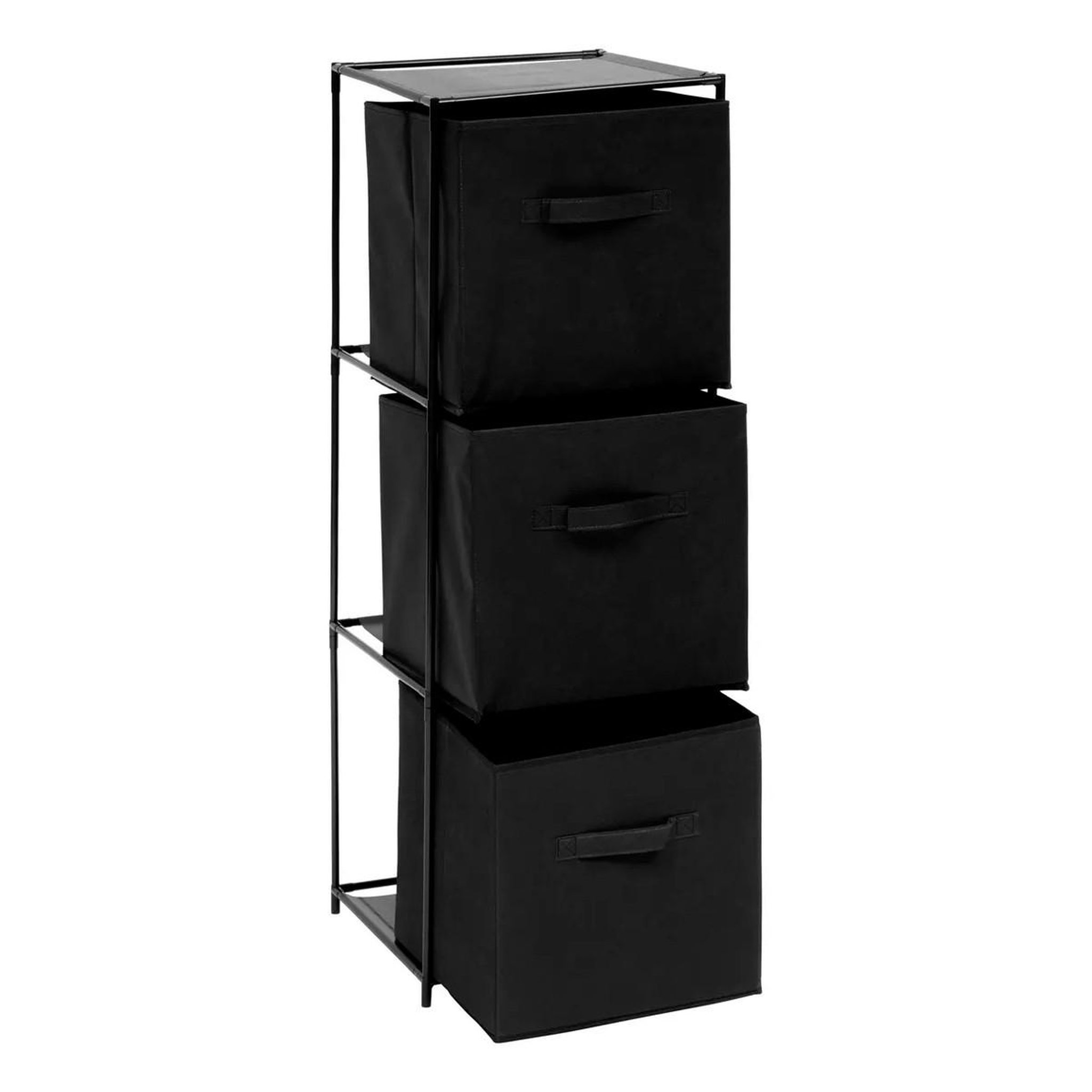 Voir la diapositive 4 : FIVE Étagère 3 cases & 3 boîtes  mix n'modul  99cm noir