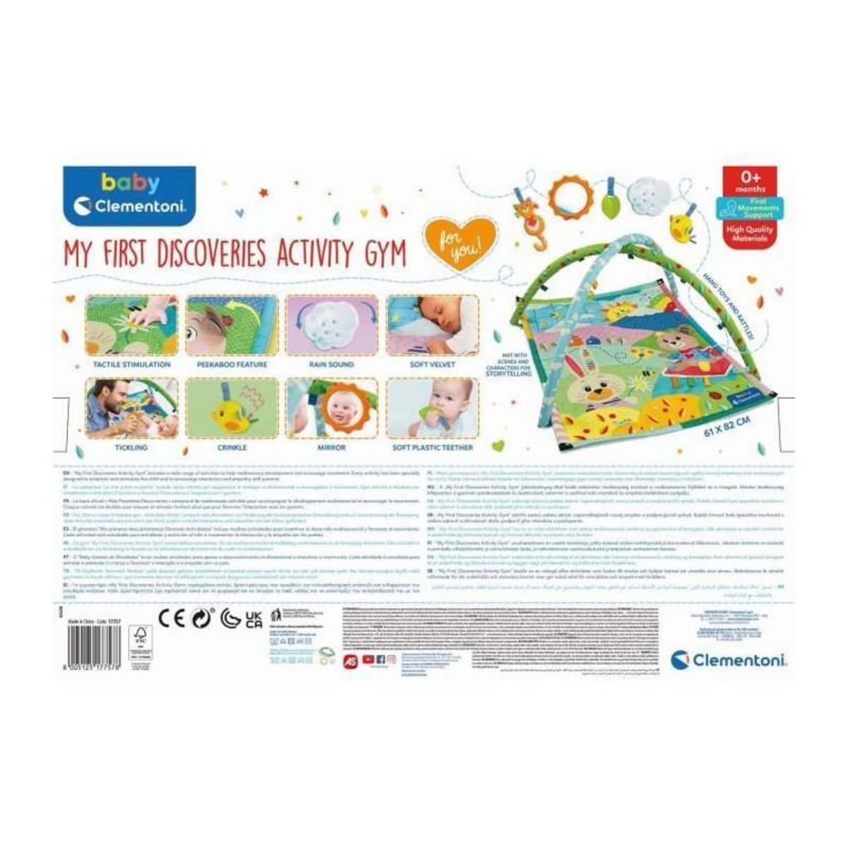 CLEMENTONI Tapis Découverte - Tapis d'Eveil - Clementoni - Des 18 mois