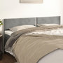 Voir la diapositive 1 : VIDAXL Tetes de lit 2 pcs Gris clair 100x5x78/88 cm Velours