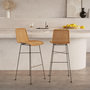 Voir la diapositive 2 : Rendez vous déco Lot de 2 chaises de bar mi-hauteur 63 cm en résine tressée marron - Mandya