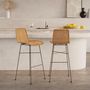 Voir la diapositive 2 : Rendez vous déco Lot de 2 chaises de bar mi-hauteur 63 cm en résine tressée marron - Mandya
