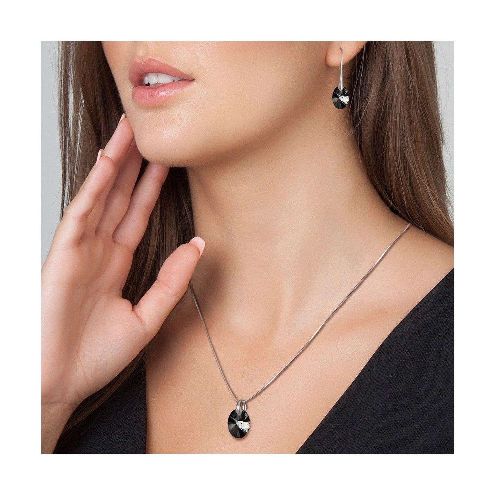 Voir la diapositive 2 : SC CRYSTAL Parure collier et boucles d'oreilles SC Crystal orneés de Cristaux scintillants
